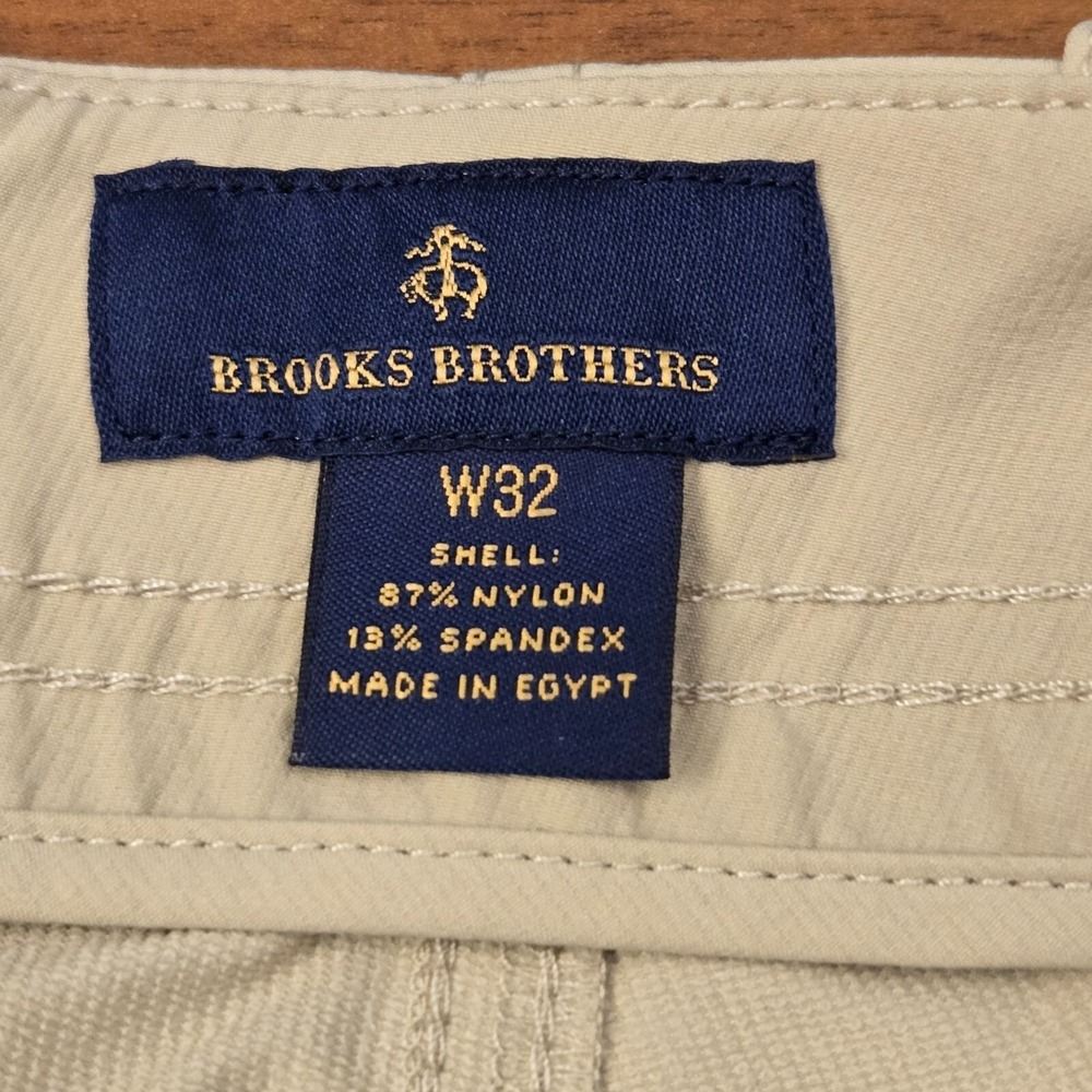 Brooks Brothers Men's Solid Flat Front Golf Shorts Beige Wheat Size W32 NWT - Picture 4 of 9